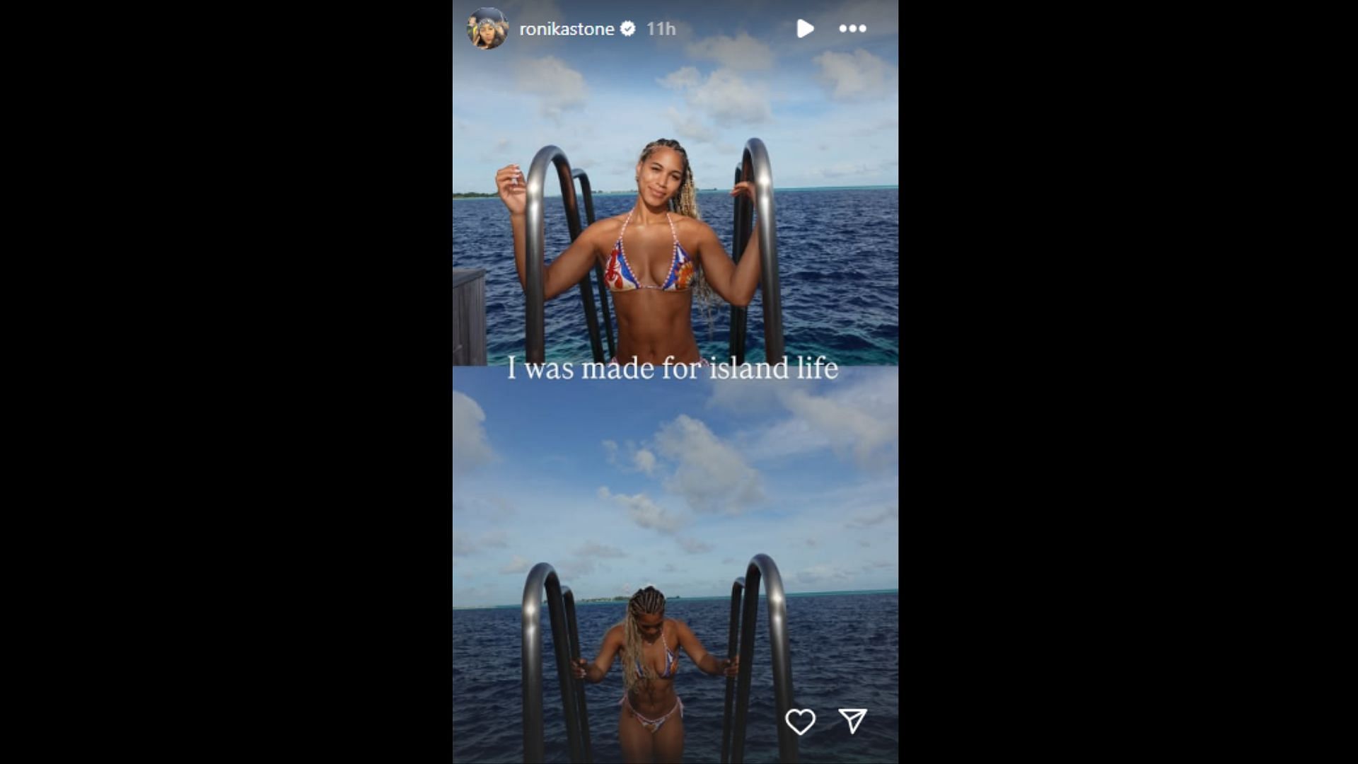 Ronika Stone appears to be enjoying her honeymoon with Jordan Love. (Photo via Ronika Stone's Instagram Post)